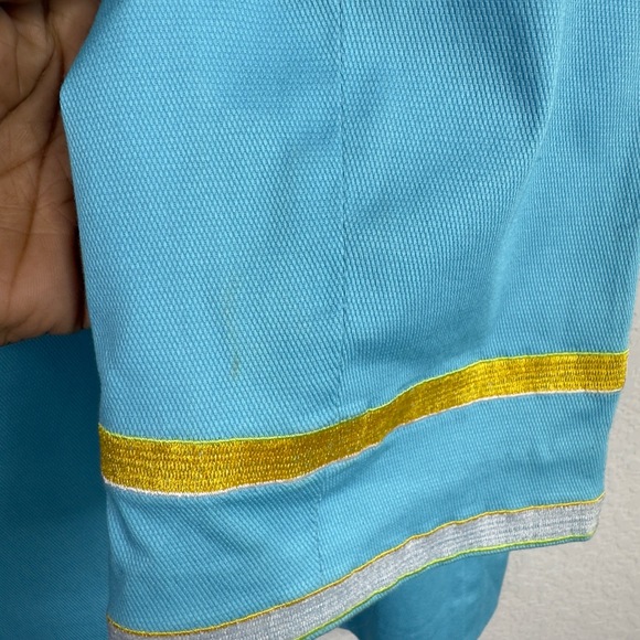 Bob Mackie Wearable Art Womens Light Blue Embroidered Vintage Blouse Size Medium
